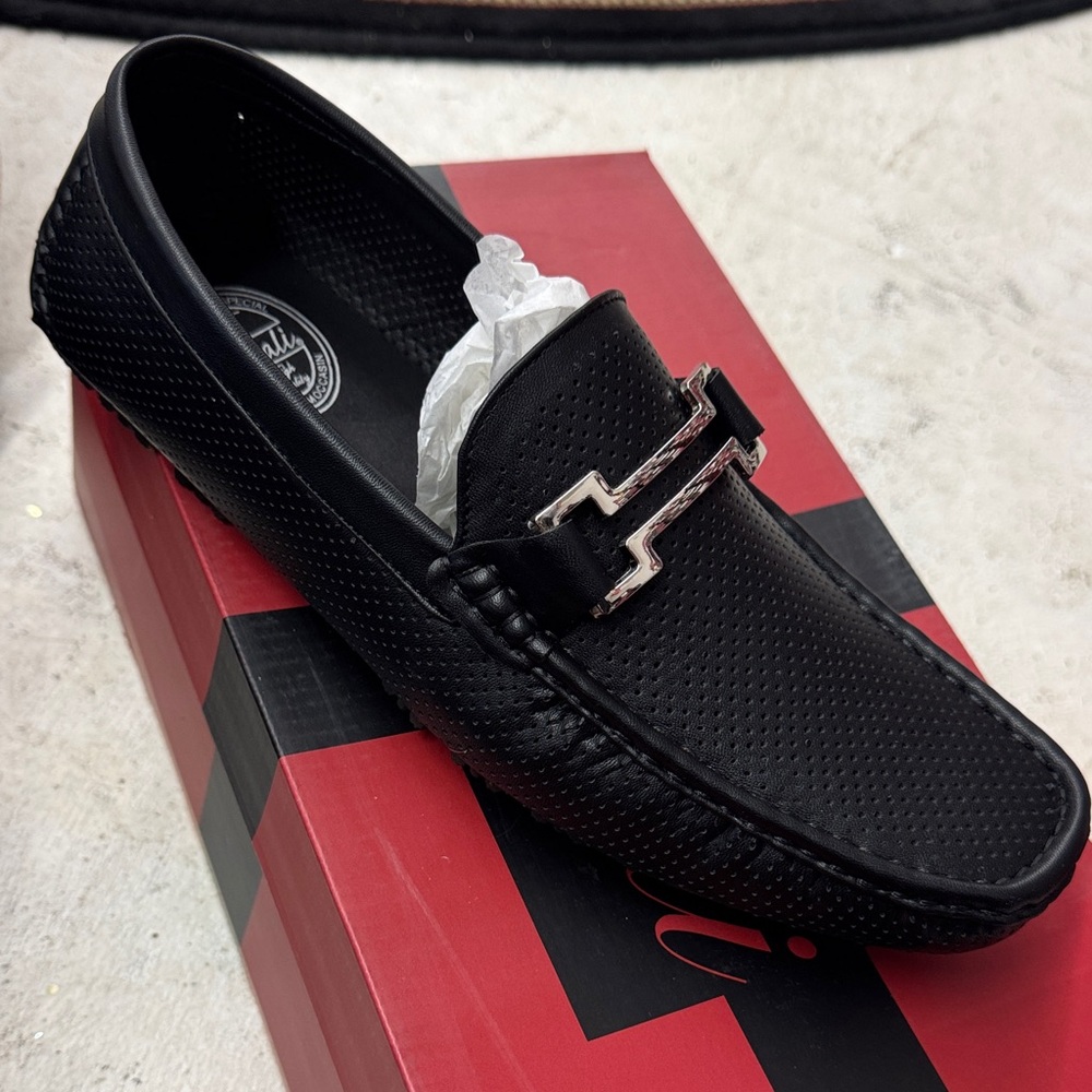 Amalfi Black Perforated Loafers